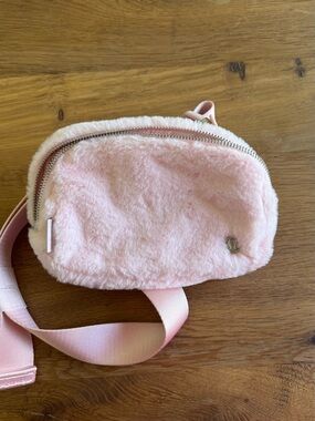 Lululemon Pink Fuzzy Belt Bag-new with Small Metal Logo